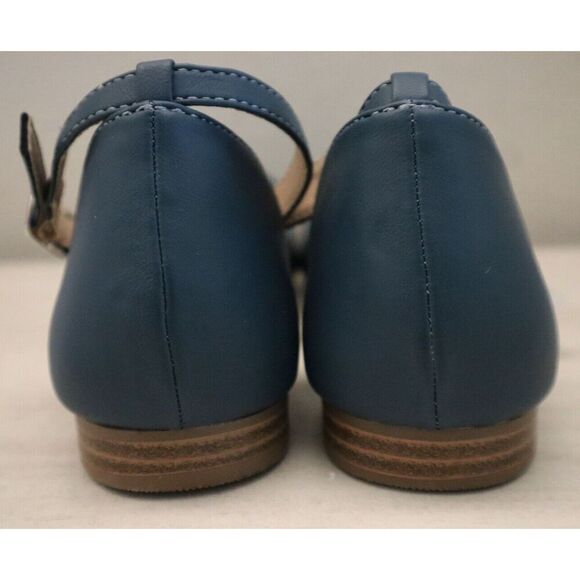 Journee Collection 007501 Women's Sz 8M Blue Bow Ankle Strap Vielo Flats SIB - Picture 4 of 13